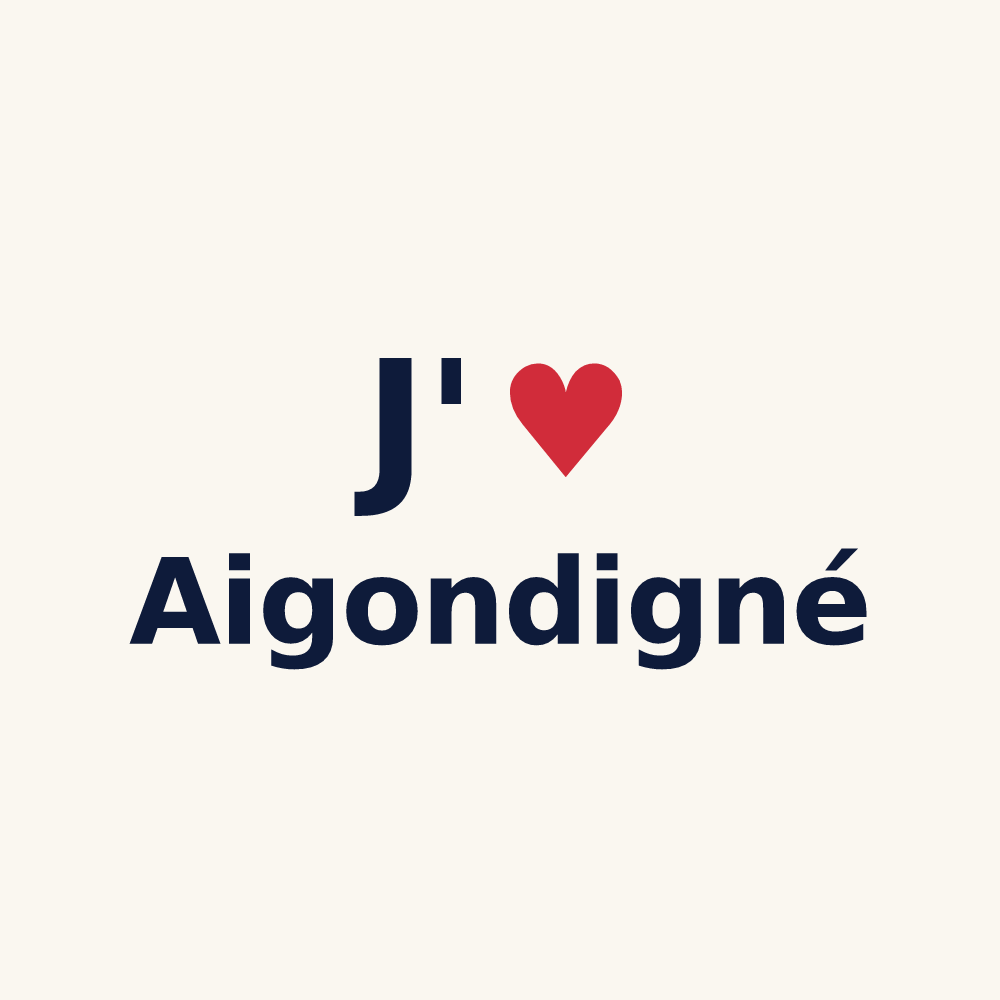 Tasse personnalisée Aigondigné — design J'aime Aigondigné