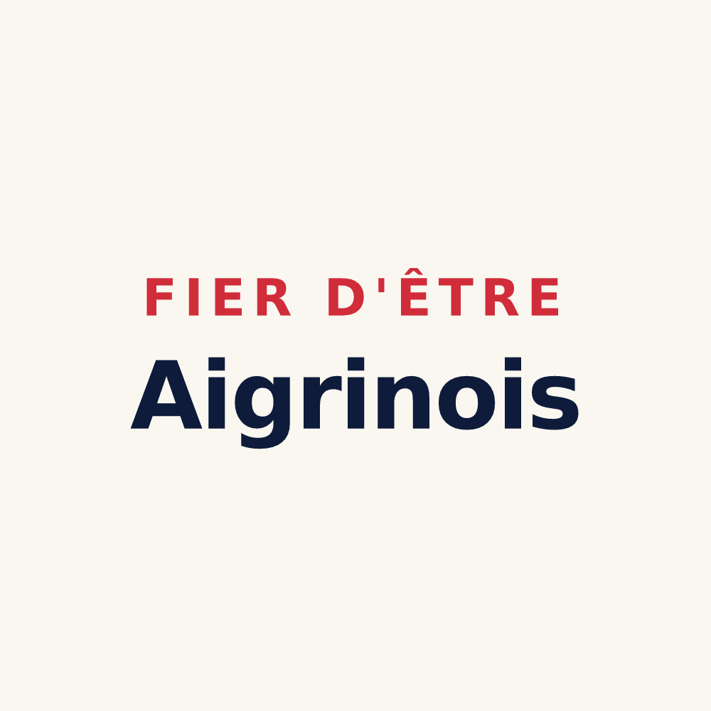 Tasse « Fier d'être Aigrinois » — design pour Aigre