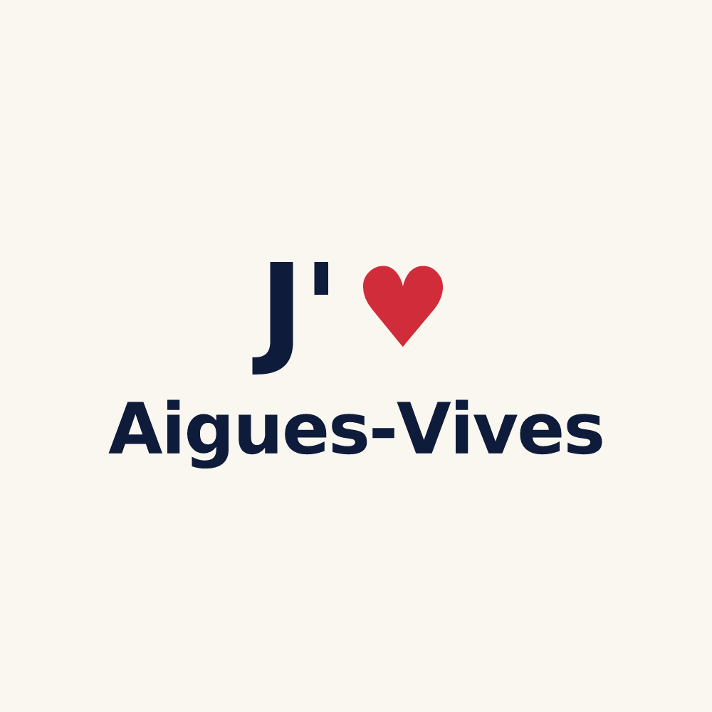 Tasse personnalisée Aigues-Vives — design « J'aime Aigues-Vives » imprimé sur la tasse
