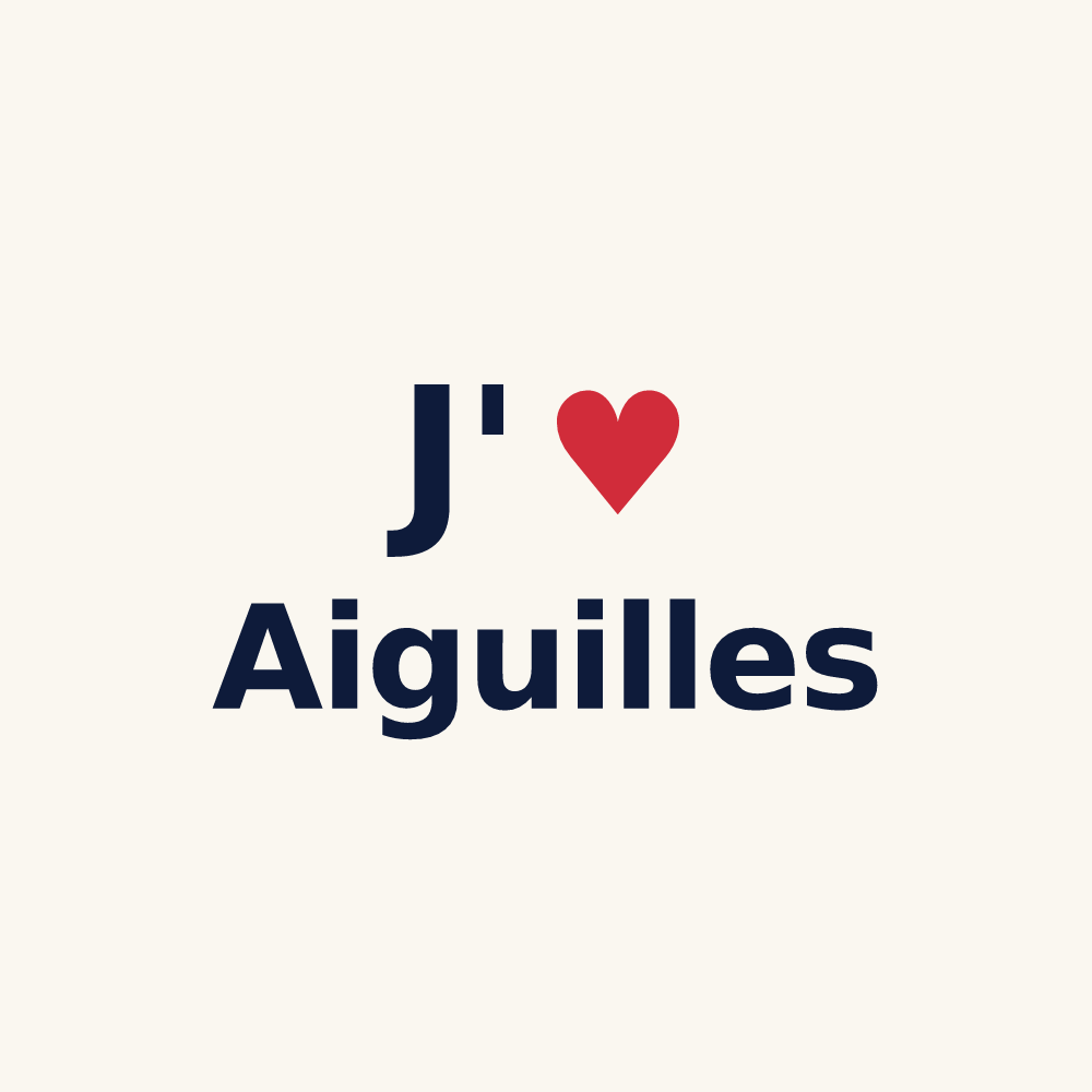 Tasse personnalisée Aiguilles — design « J'aime Aiguilles » imprimé sur la tasse
