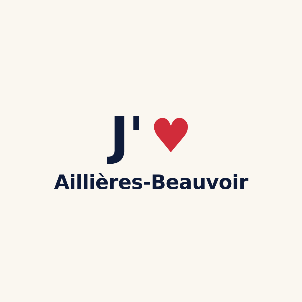 Tasse personnalisée Aillières-Beauvoir — design J'aime Aillières-Beauvoir