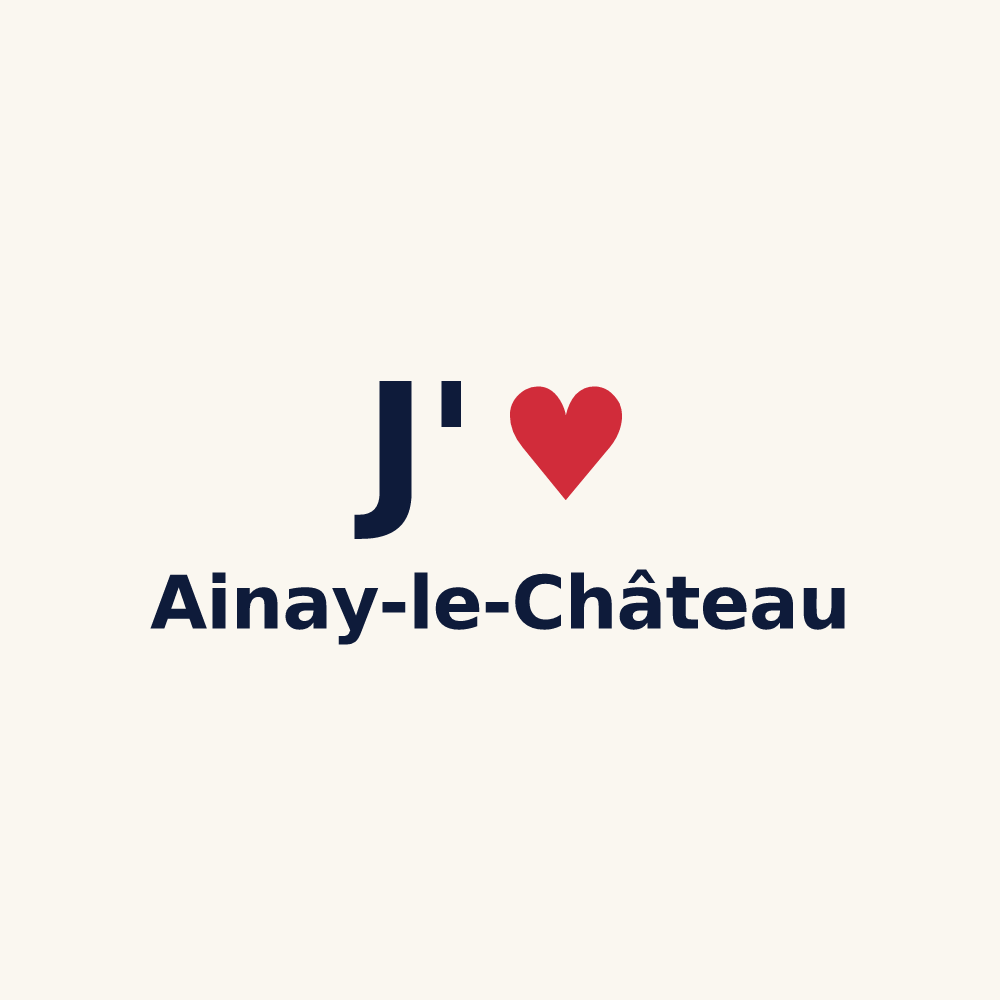 Tasse personnalisée Ainay-le-Château — design « J'aime Ainay-le-Château » imprimé sur la tasse