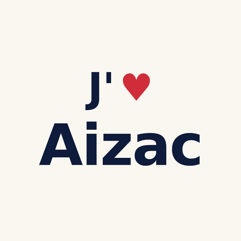 Tasse personnalisée Aizac — design J'aime Aizac