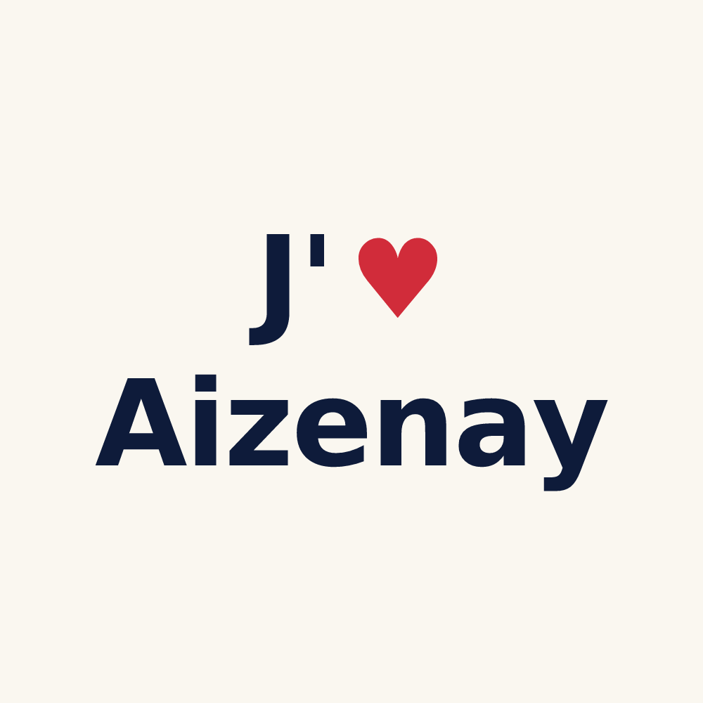 Tasse personnalisée Aizenay — design « J'aime Aizenay » imprimé sur la tasse