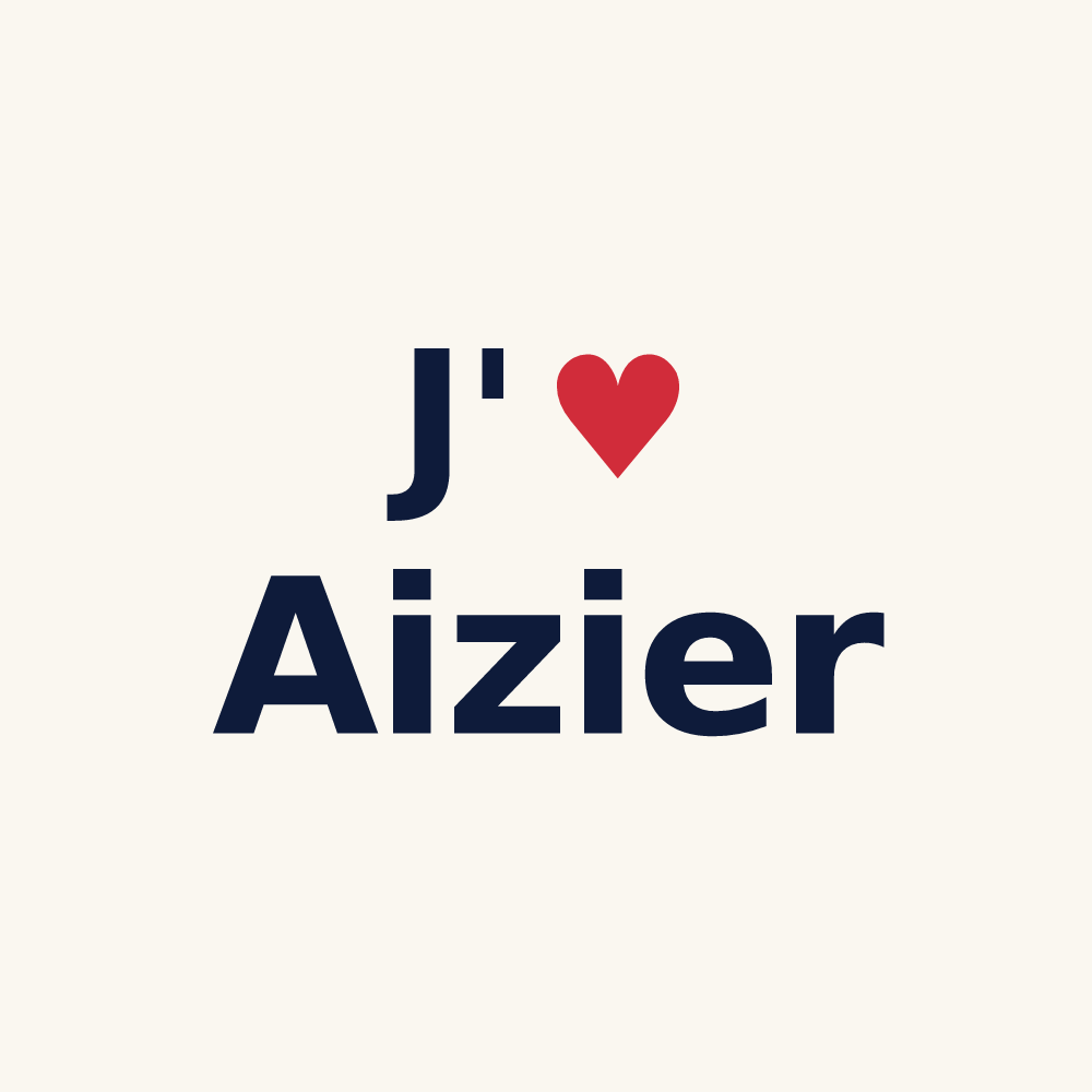 Tasse personnalisée Aizier — design J'aime Aizier