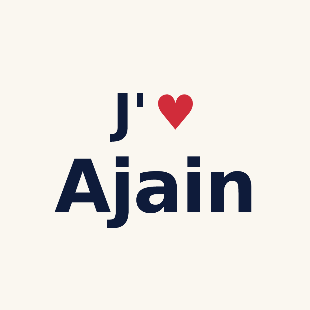 Tasse personnalisée Ajain — design J'aime Ajain