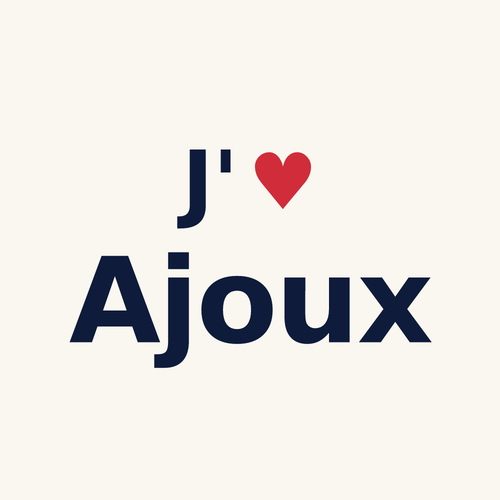 Tasse personnalisée Ajoux — design J'aime Ajoux