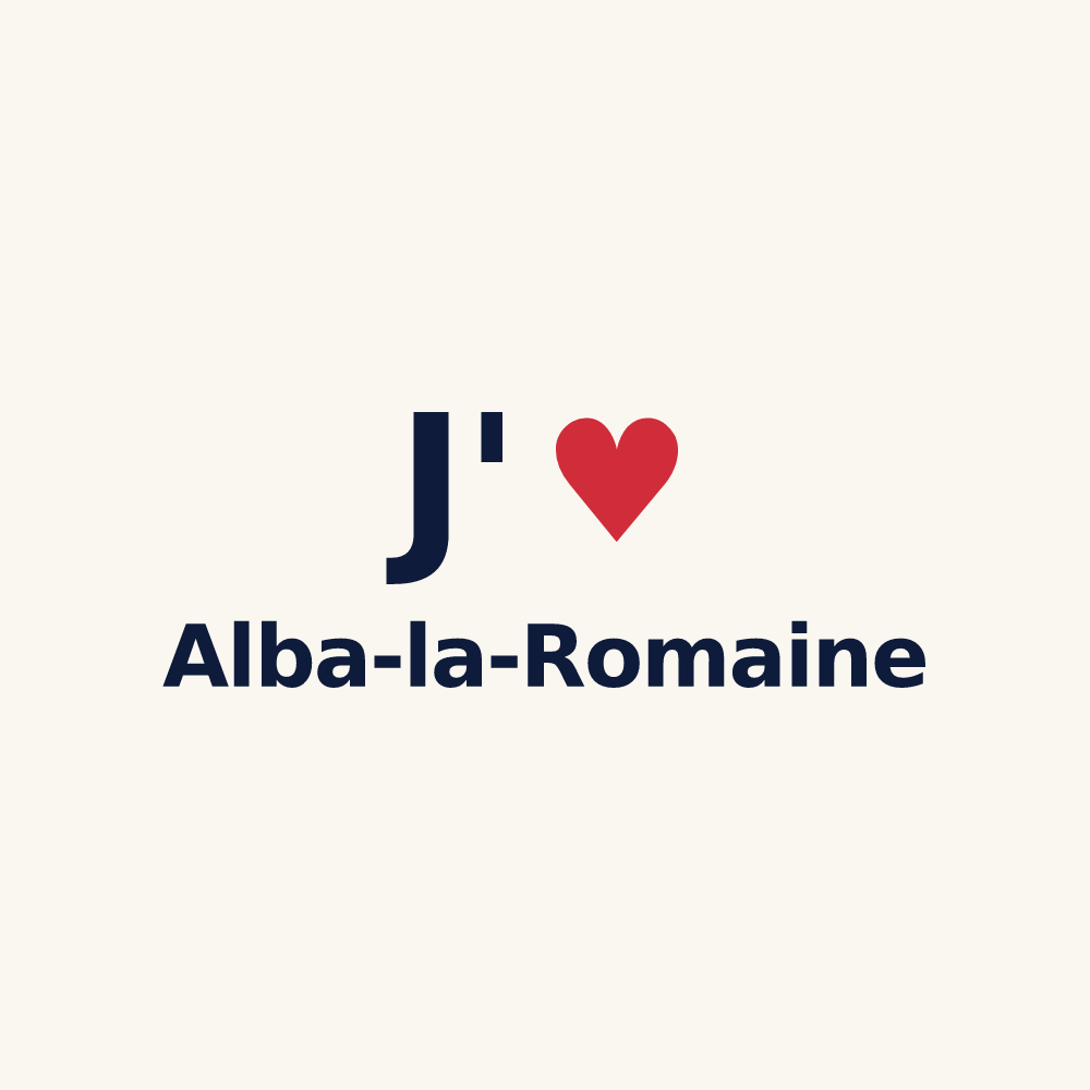 Tasse personnalisée Alba-la-Romaine — design J'aime Alba-la-Romaine