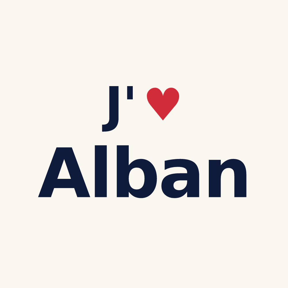 Tasse personnalisée Alban — design J'aime Alban