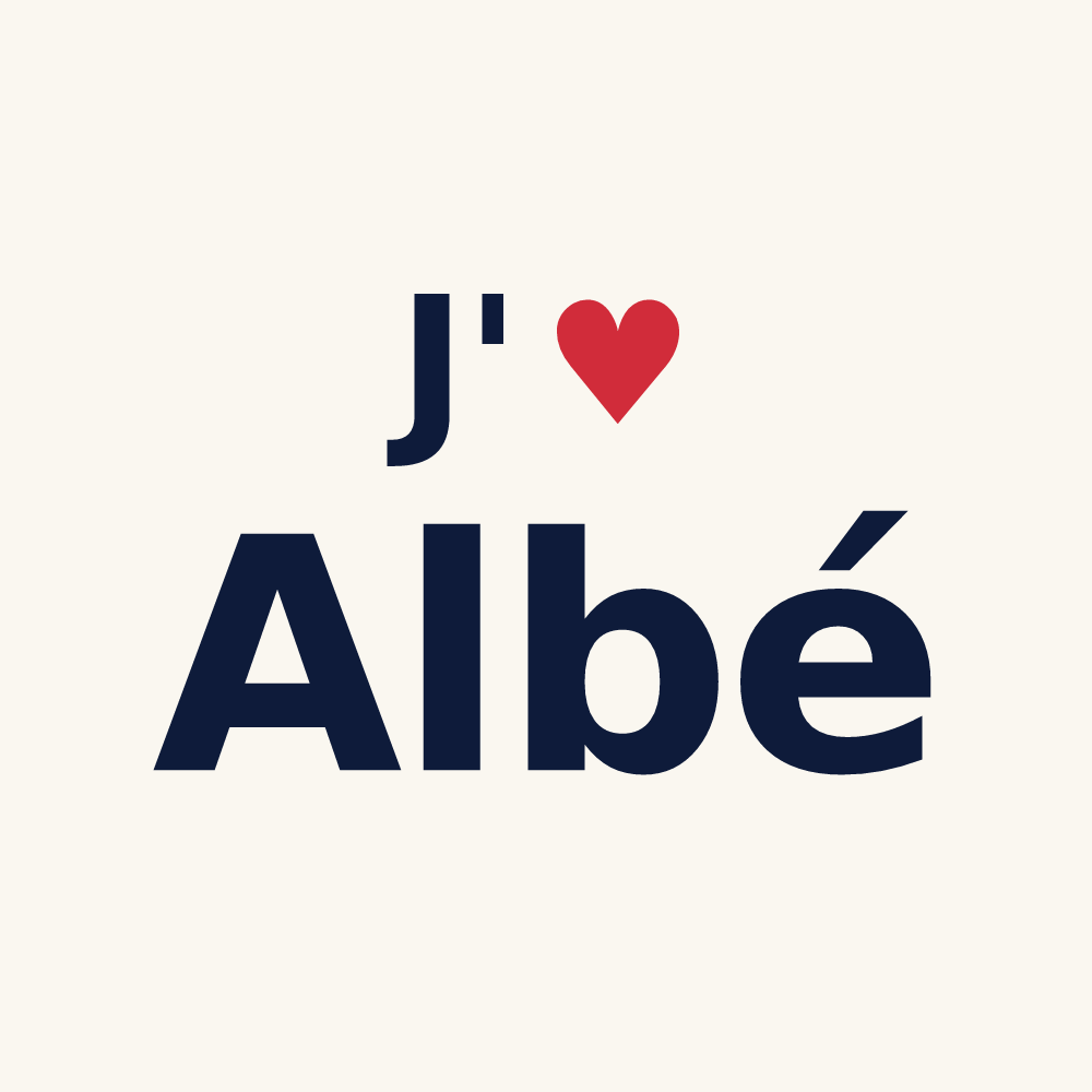 Tasse personnalisée Albé — design J'aime Albé