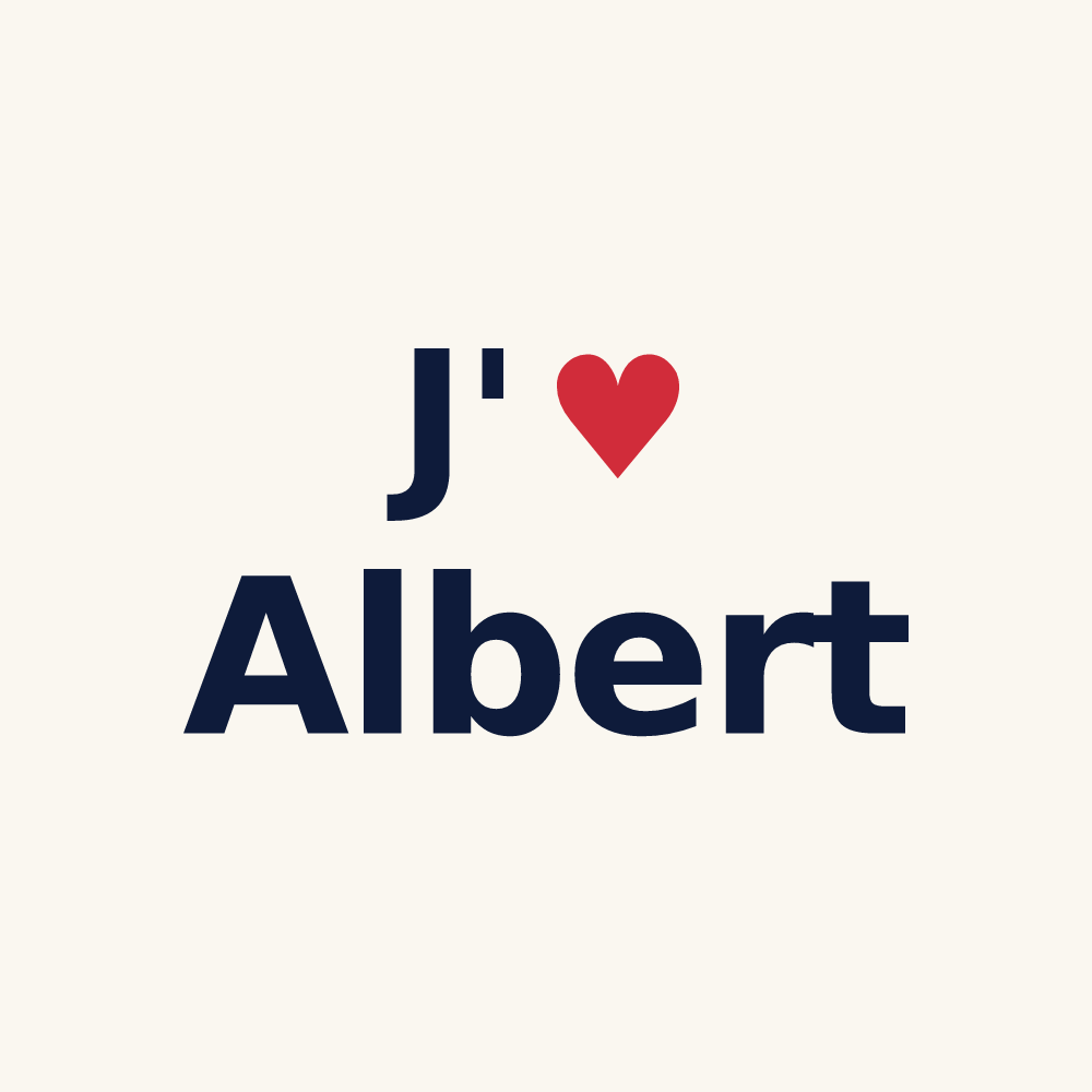 Tasse personnalisée Albert — design J'aime Albert