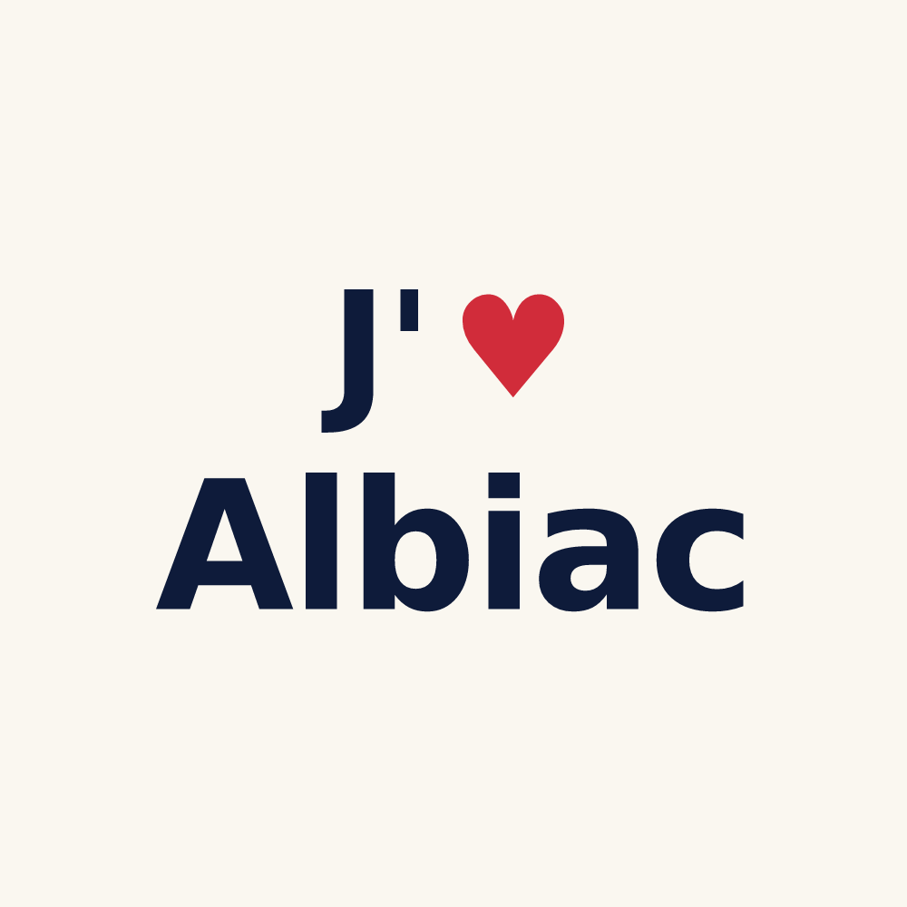 Tasse personnalisée Albiac — design J'aime Albiac