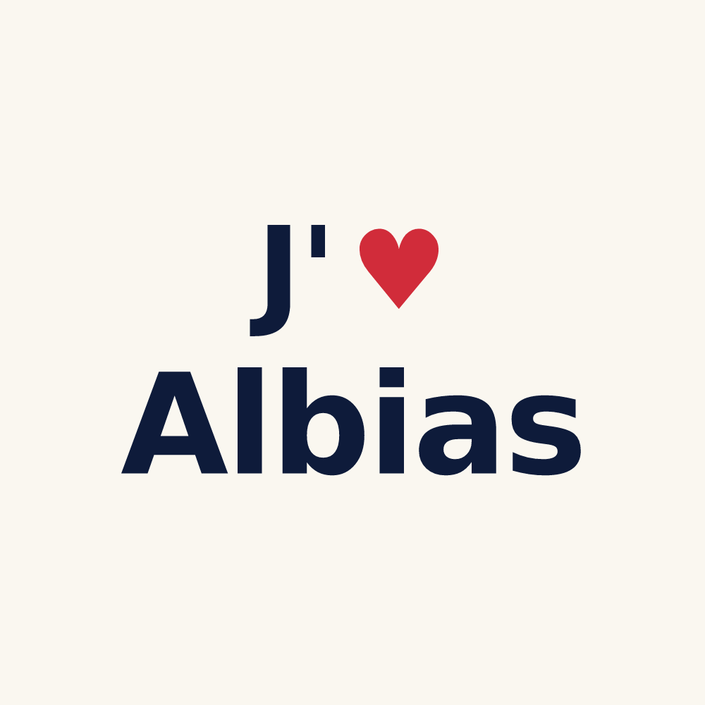 Tasse personnalisée Albias — design J'aime Albias