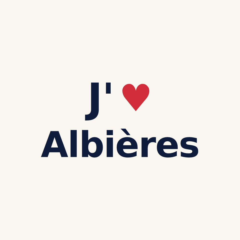 Tasse personnalisée Albières — design J'aime Albières
