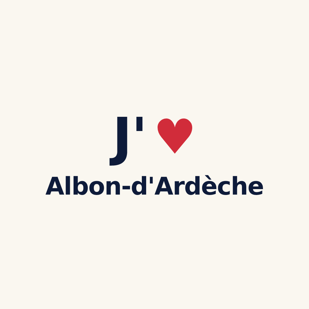 Tasse personnalisée Albon-d'Ardèche — design « J'aime Albon-d'Ardèche » imprimé sur la tasse