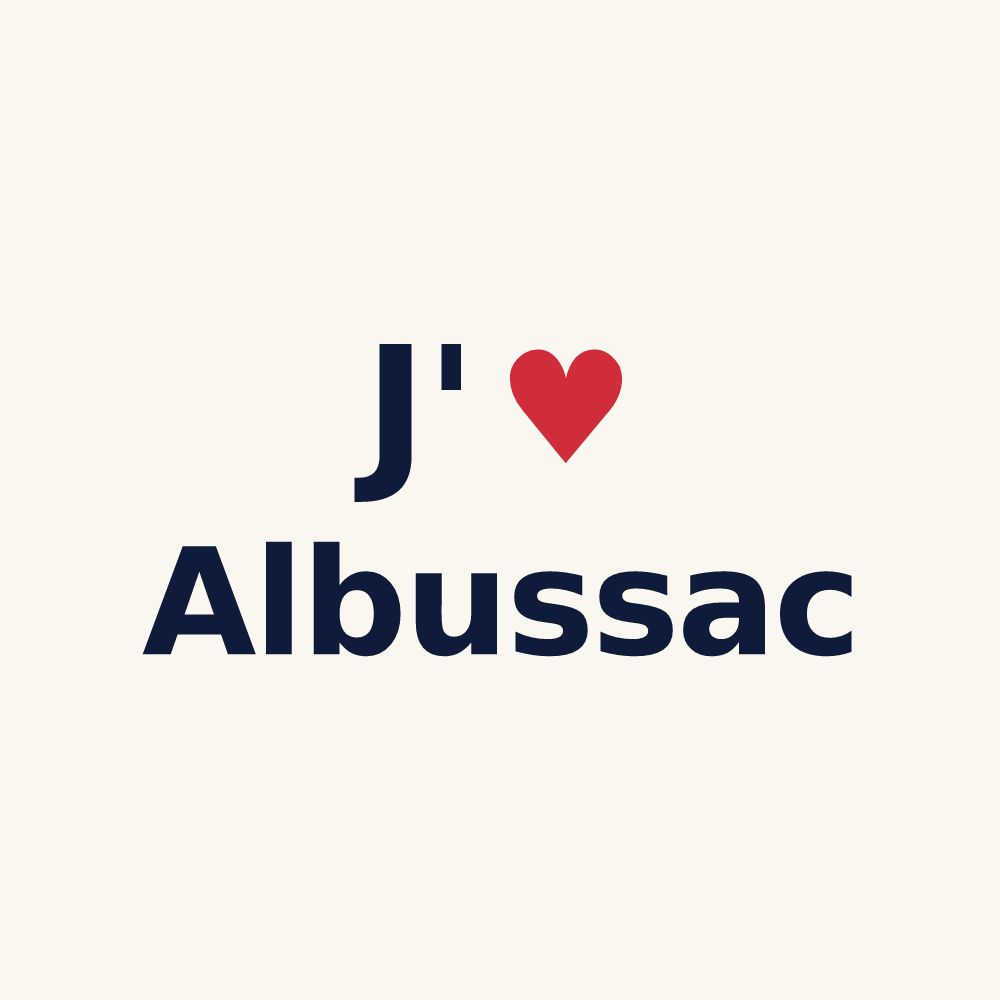 Tasse personnalisée Albussac — design J'aime Albussac
