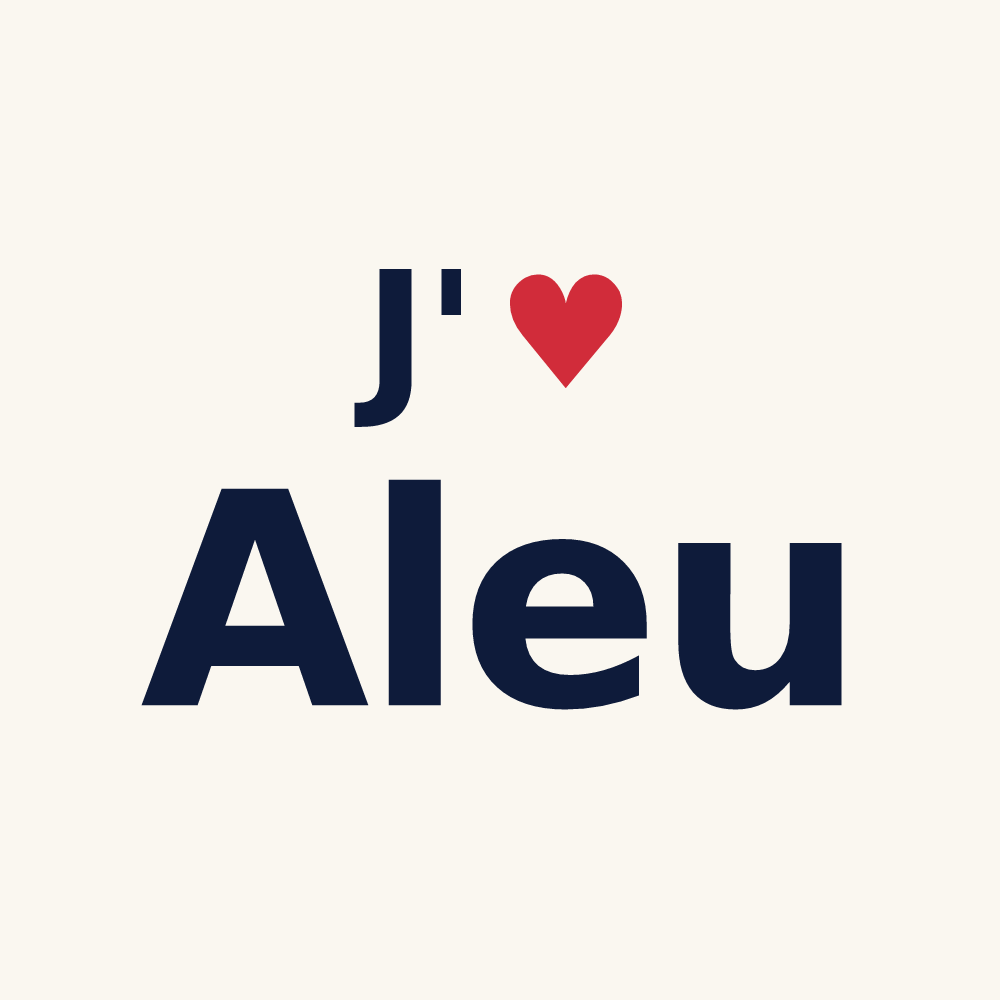 Tasse personnalisée Aleu — design « J'aime Aleu » imprimé sur la tasse