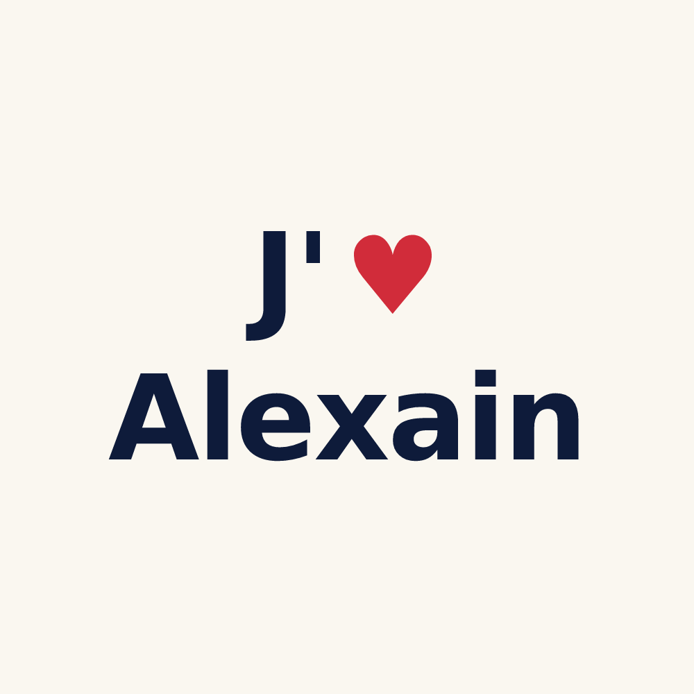 Tasse personnalisée Alexain — design J'aime Alexain