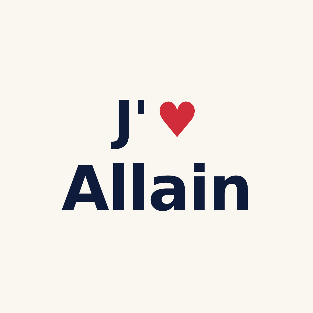 Tasse personnalisée Allain — design J'aime Allain