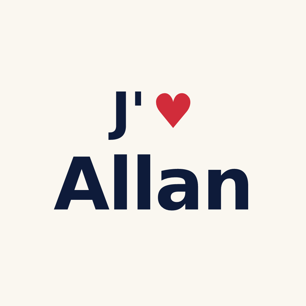 Tasse personnalisée Allan — design J'aime Allan