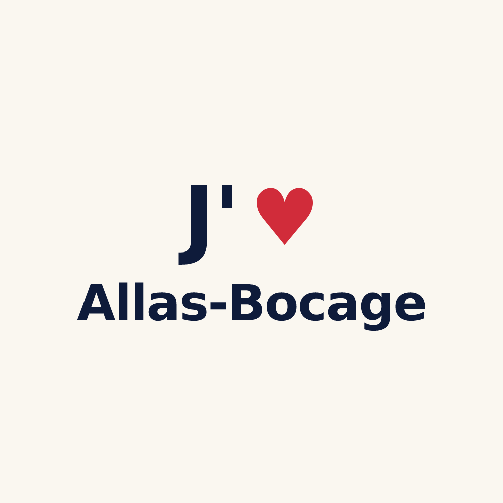 Tasse personnalisée Allas-Bocage — design « J'aime Allas-Bocage » imprimé sur la tasse