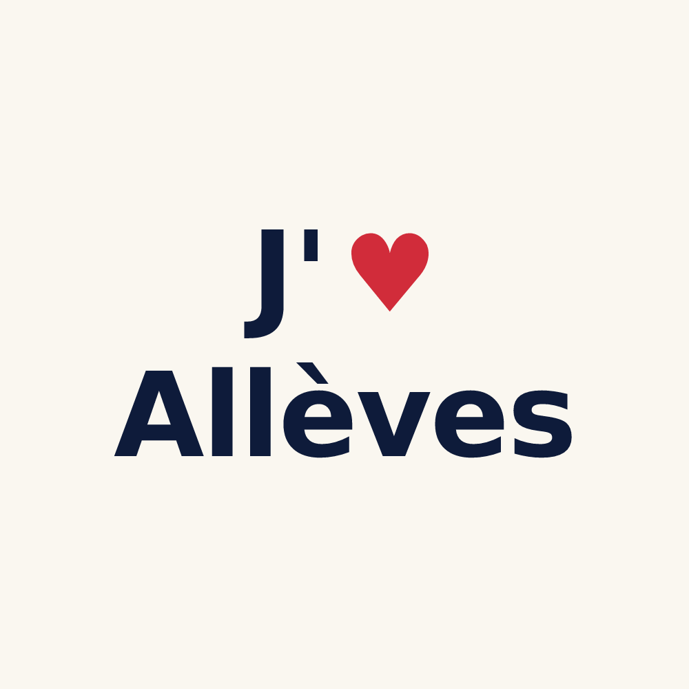 Tasse personnalisée Allèves — design « J'aime Allèves » imprimé sur la tasse