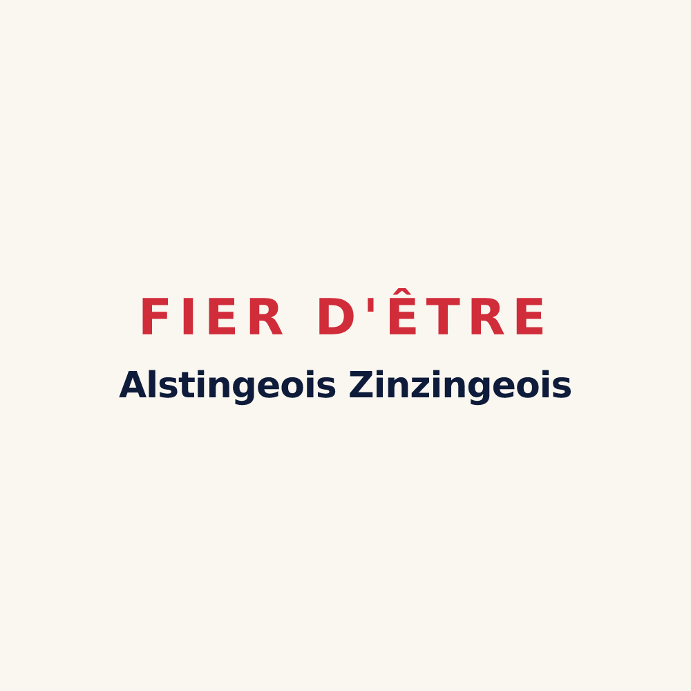 Tasse « Fier d'être Alstingeois
Zinzingeois » — design pour Alsting