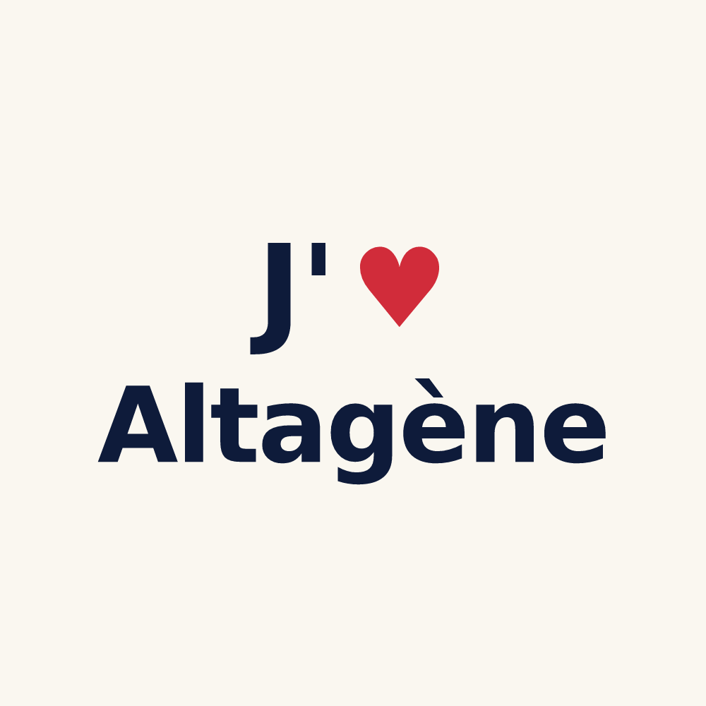 Tasse personnalisée Altagène — design J'aime Altagène