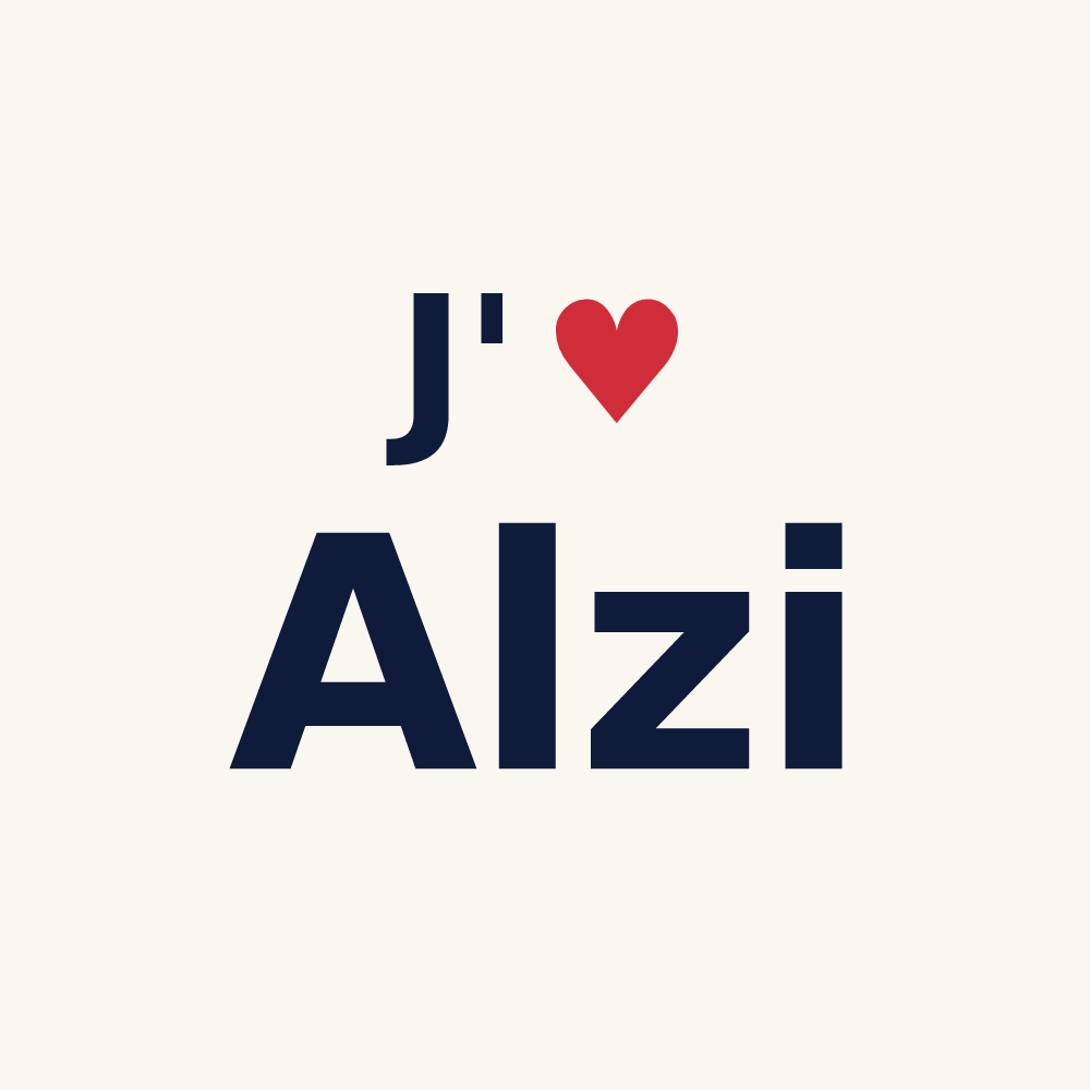 Tasse personnalisée Alzi — design J'aime Alzi