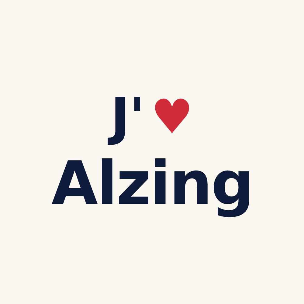 Tasse personnalisée Alzing — design J'aime Alzing