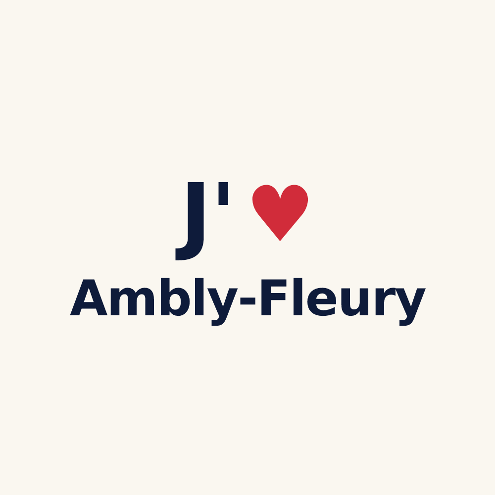 Tasse personnalisée Ambly-Fleury — design « J'aime Ambly-Fleury » imprimé sur la tasse