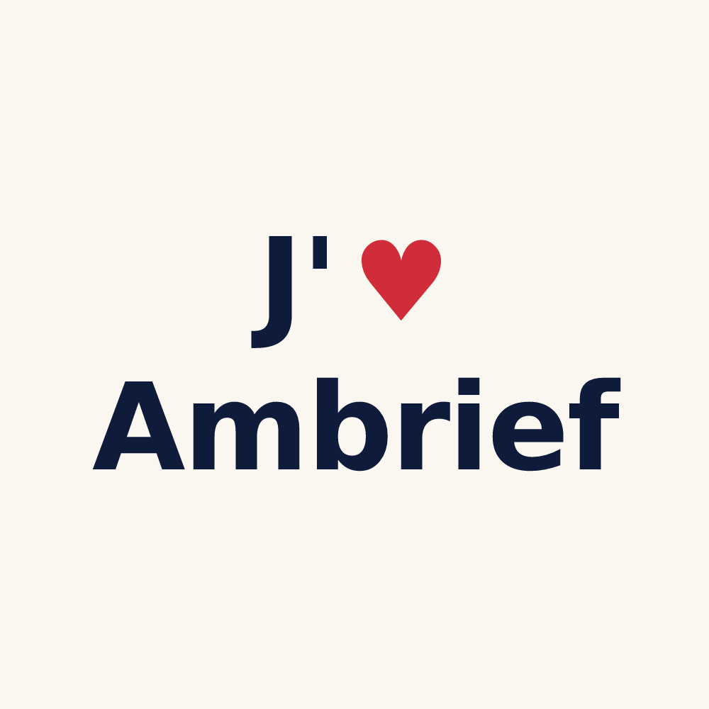 Tasse personnalisée Ambrief — design J'aime Ambrief