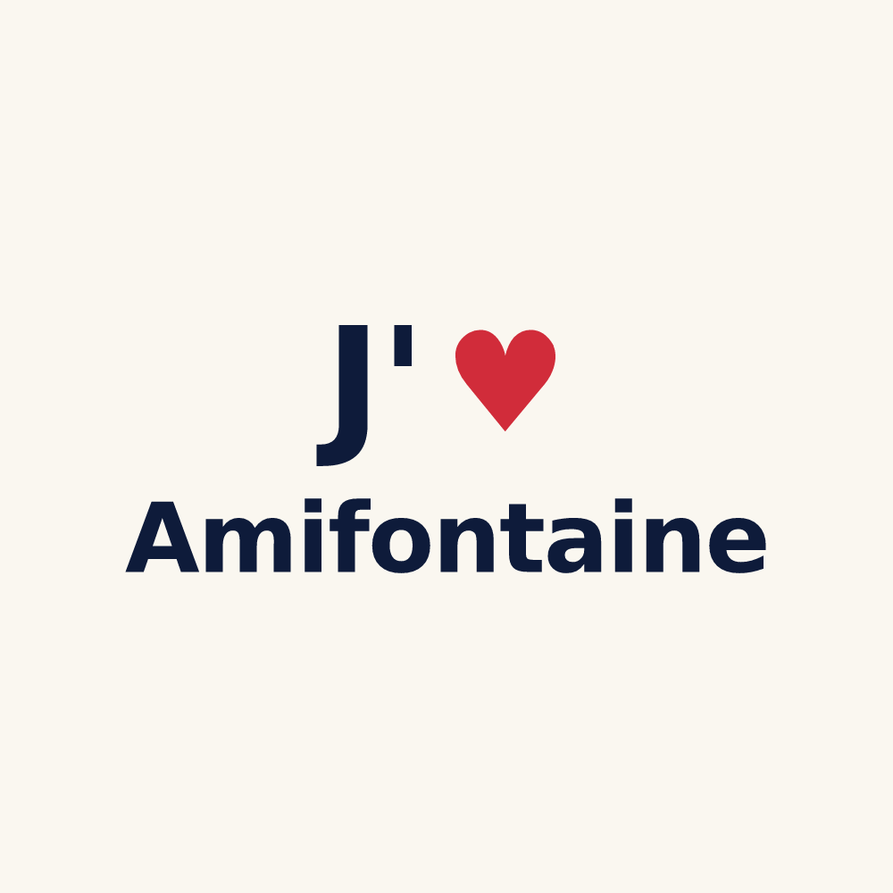 Tasse personnalisée Amifontaine — design J'aime Amifontaine