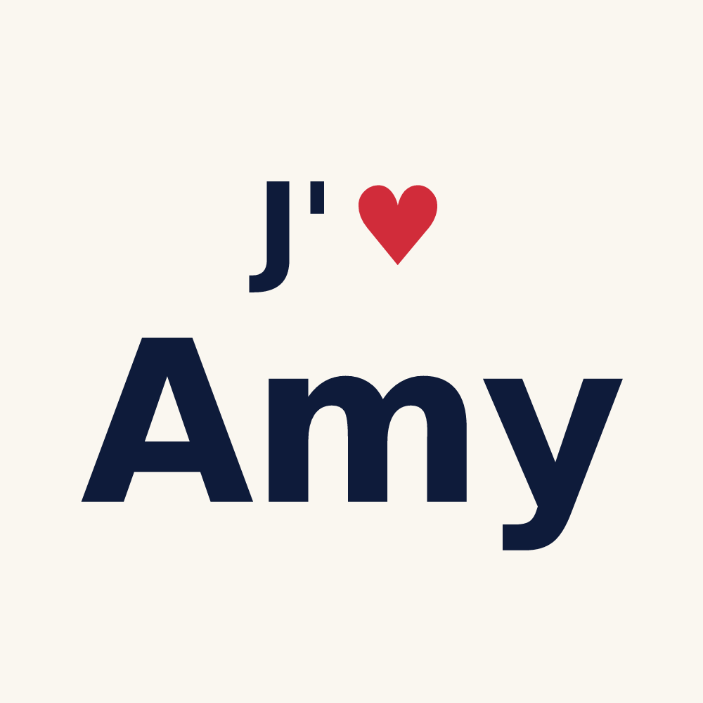 Tasse personnalisée Amy — design J'aime Amy