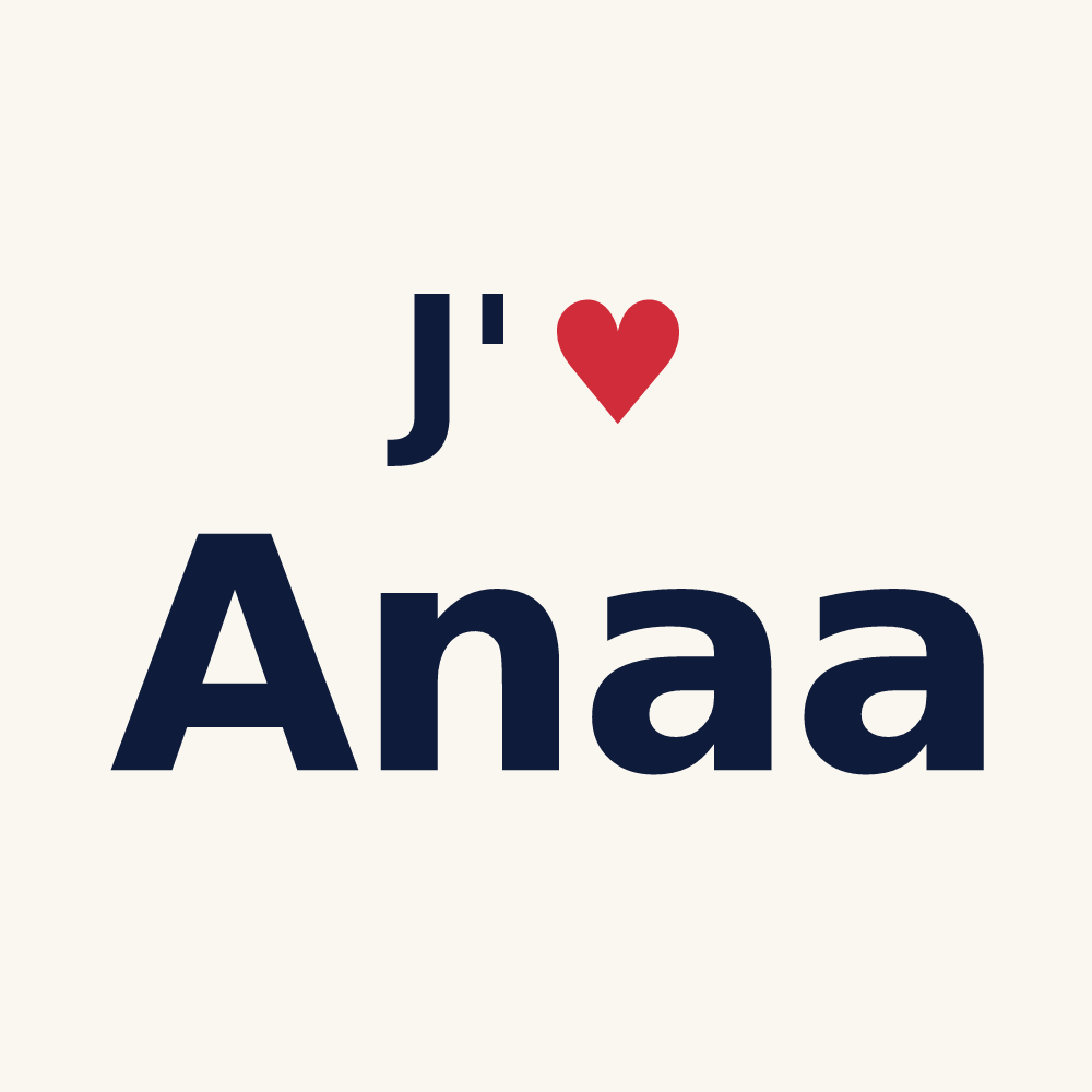 Tasse personnalisée Anaa — design J'aime Anaa