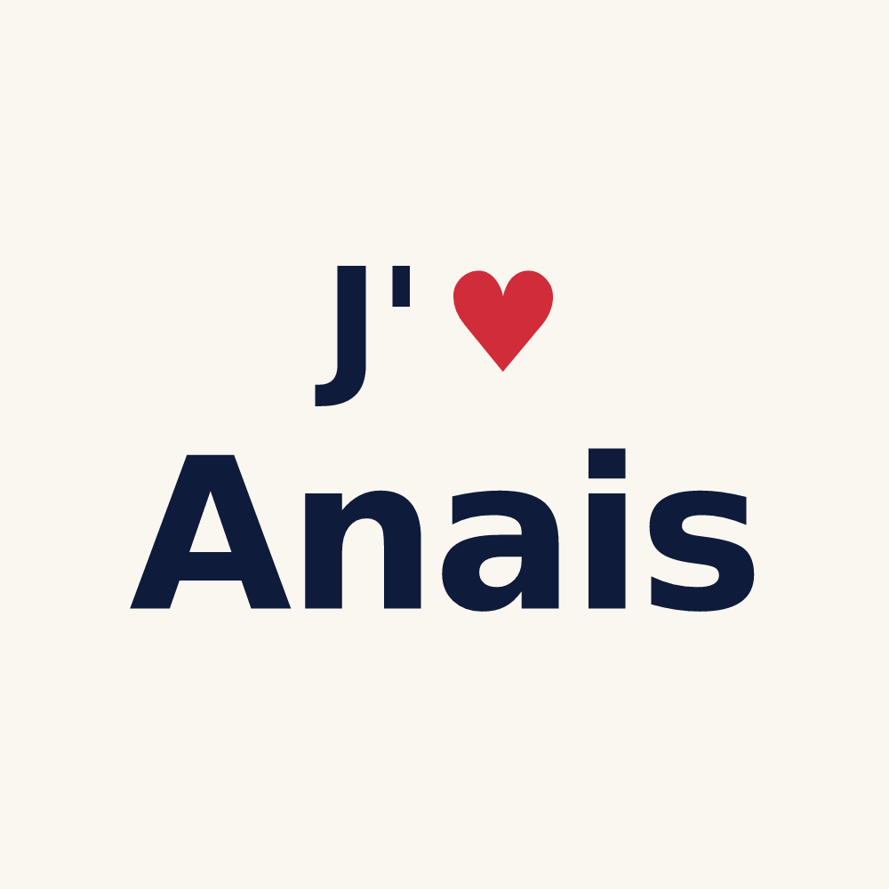 Tasse personnalisée Anais — design J'aime Anais