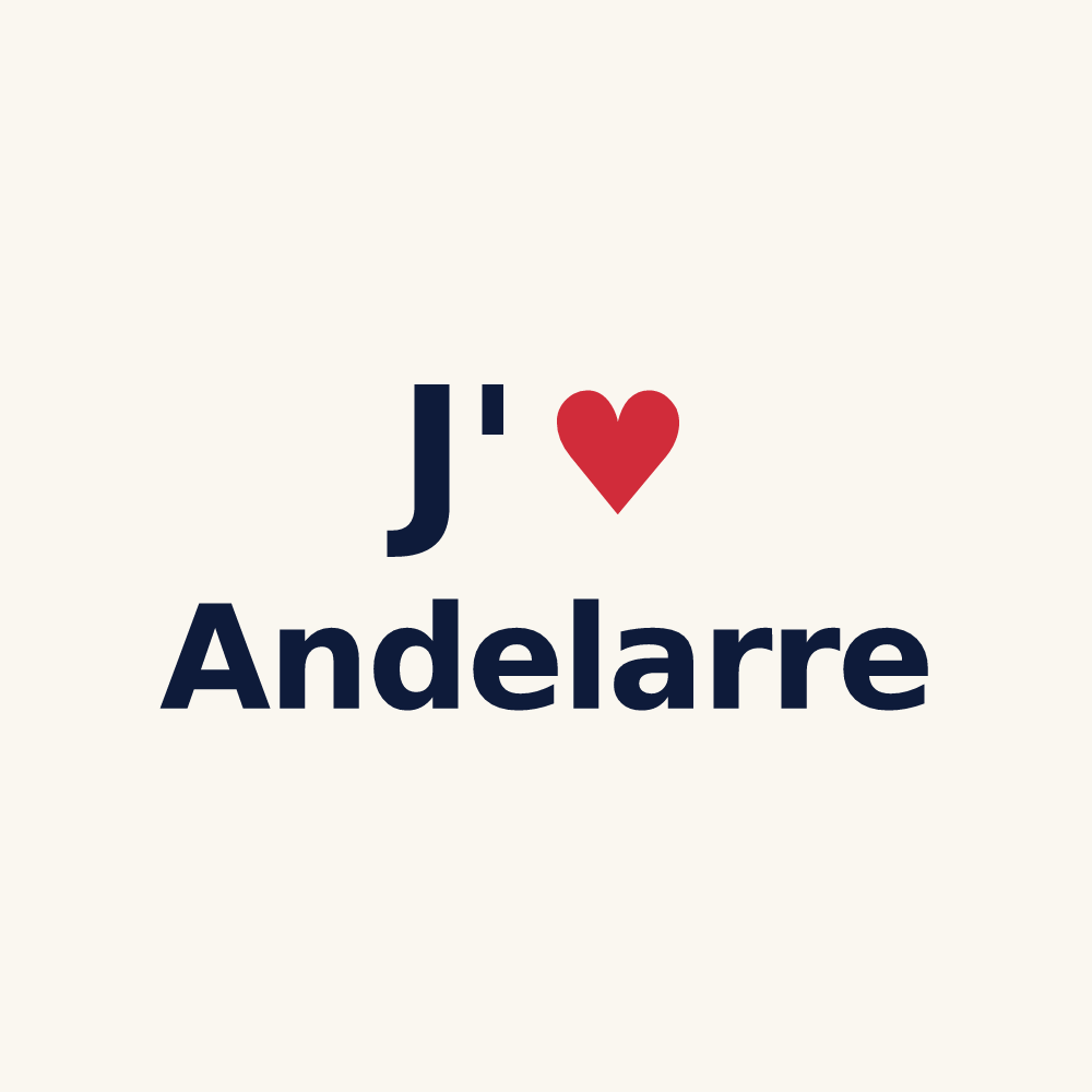 Tasse personnalisée Andelarre — design J'aime Andelarre