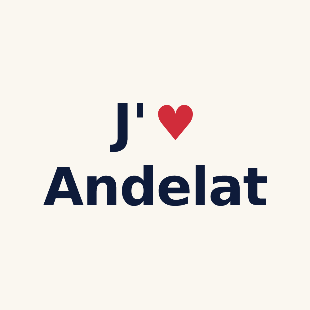 Tasse personnalisée Andelat — design J'aime Andelat