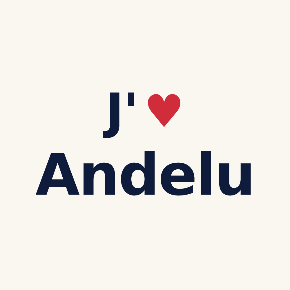 Tasse personnalisée Andelu — design J'aime Andelu