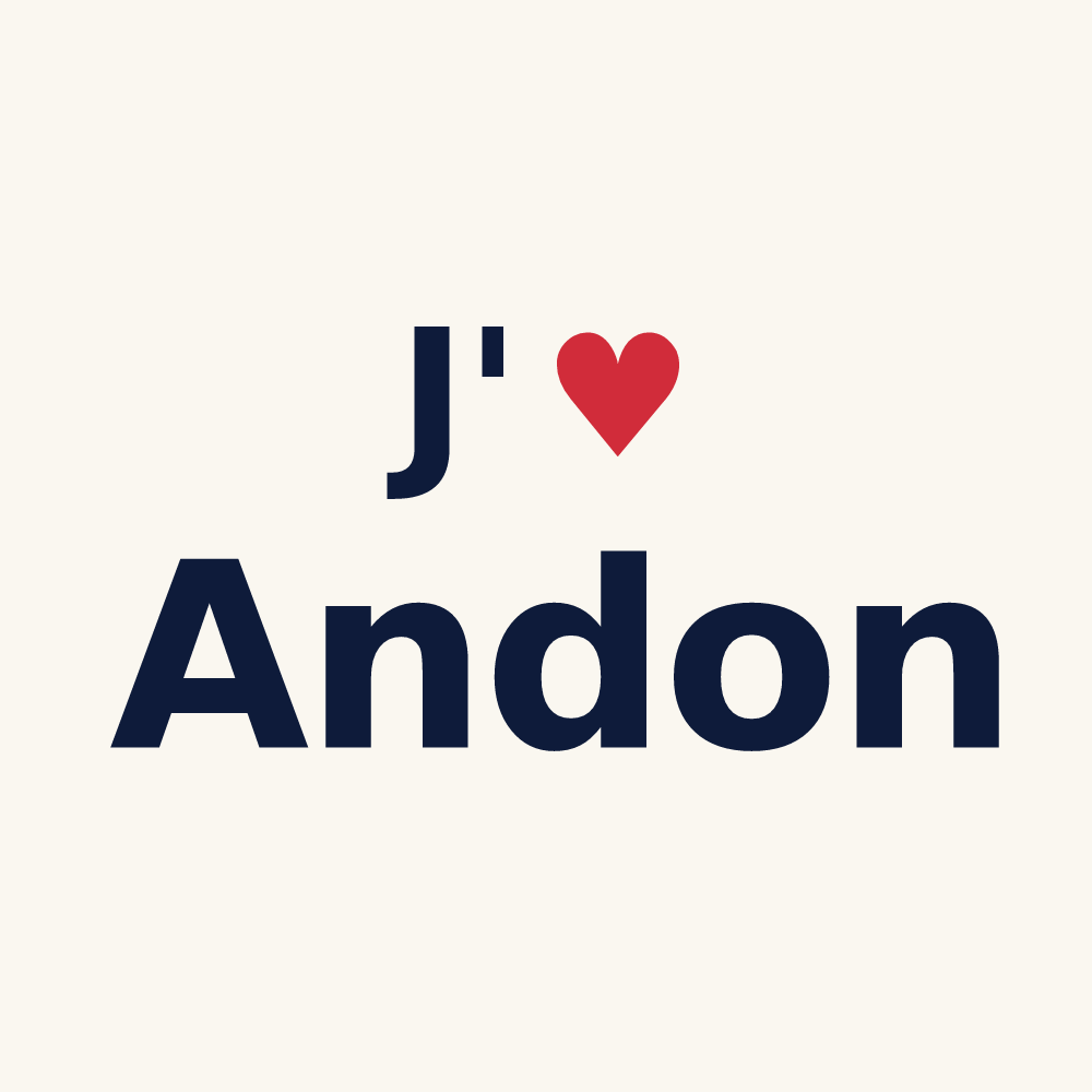 Tasse personnalisée Andon — design J'aime Andon