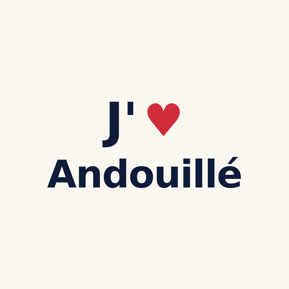 Tasse personnalisée Andouillé — design J'aime Andouillé