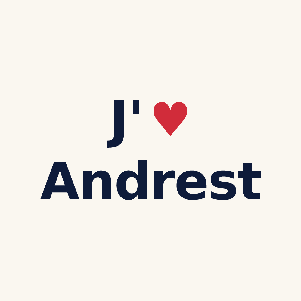 Tasse personnalisée Andrest — design « J'aime Andrest » imprimé sur la tasse