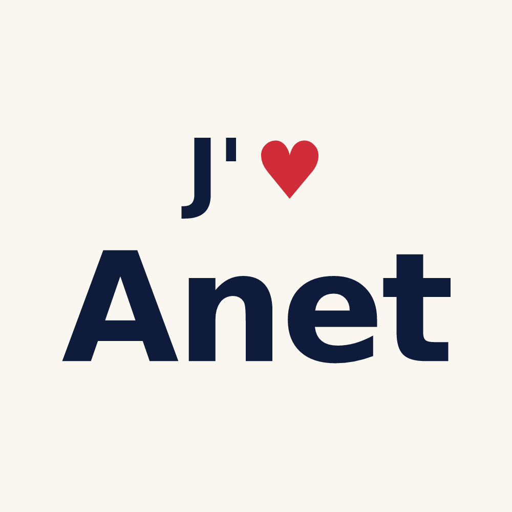 Tasse personnalisée Anet — design J'aime Anet