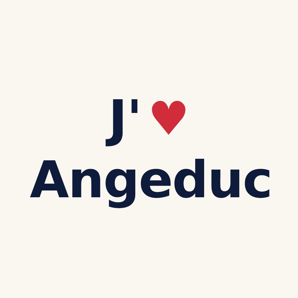 Tasse personnalisée Angeduc — design « J'aime Angeduc » imprimé sur la tasse