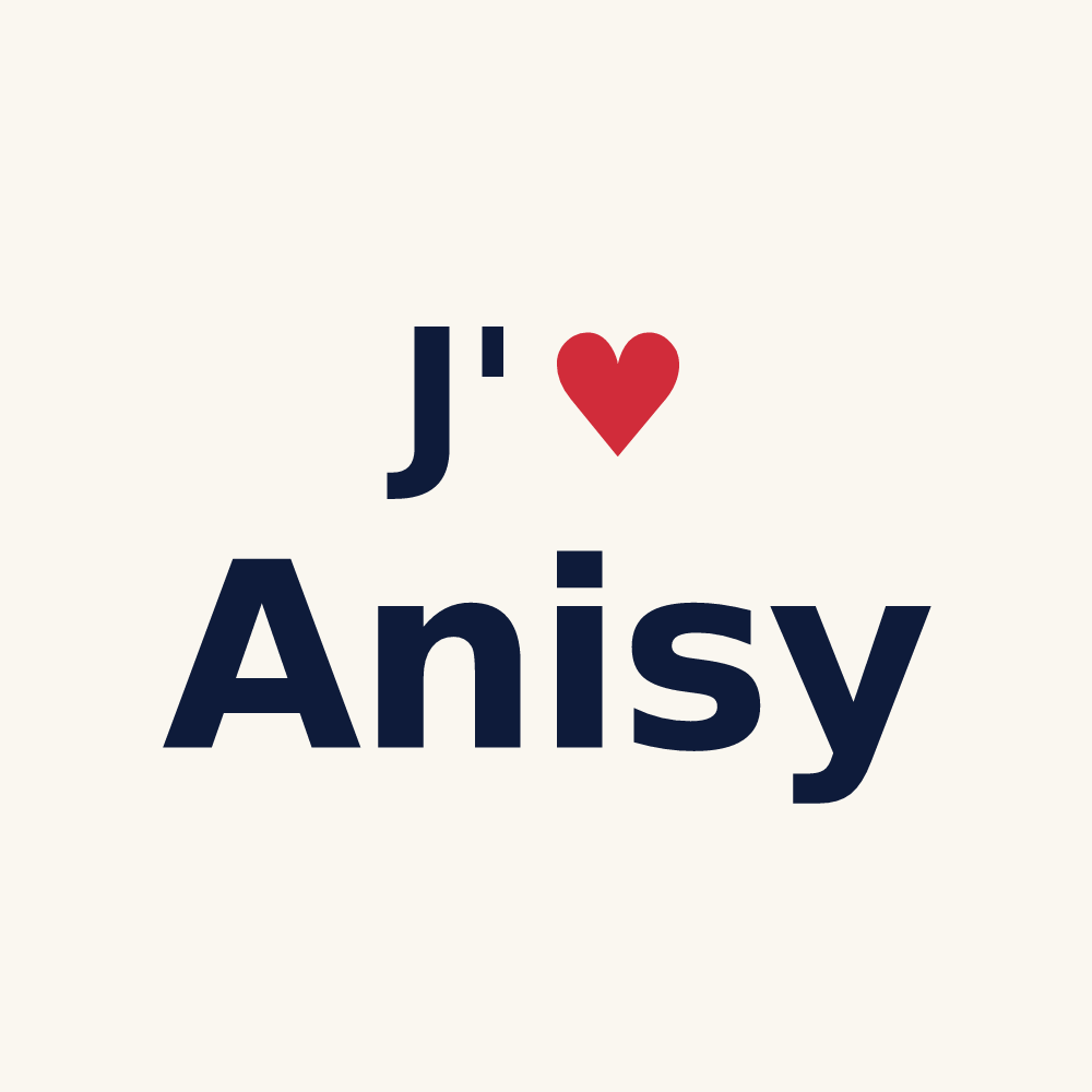 Tasse personnalisée Anisy — design J'aime Anisy