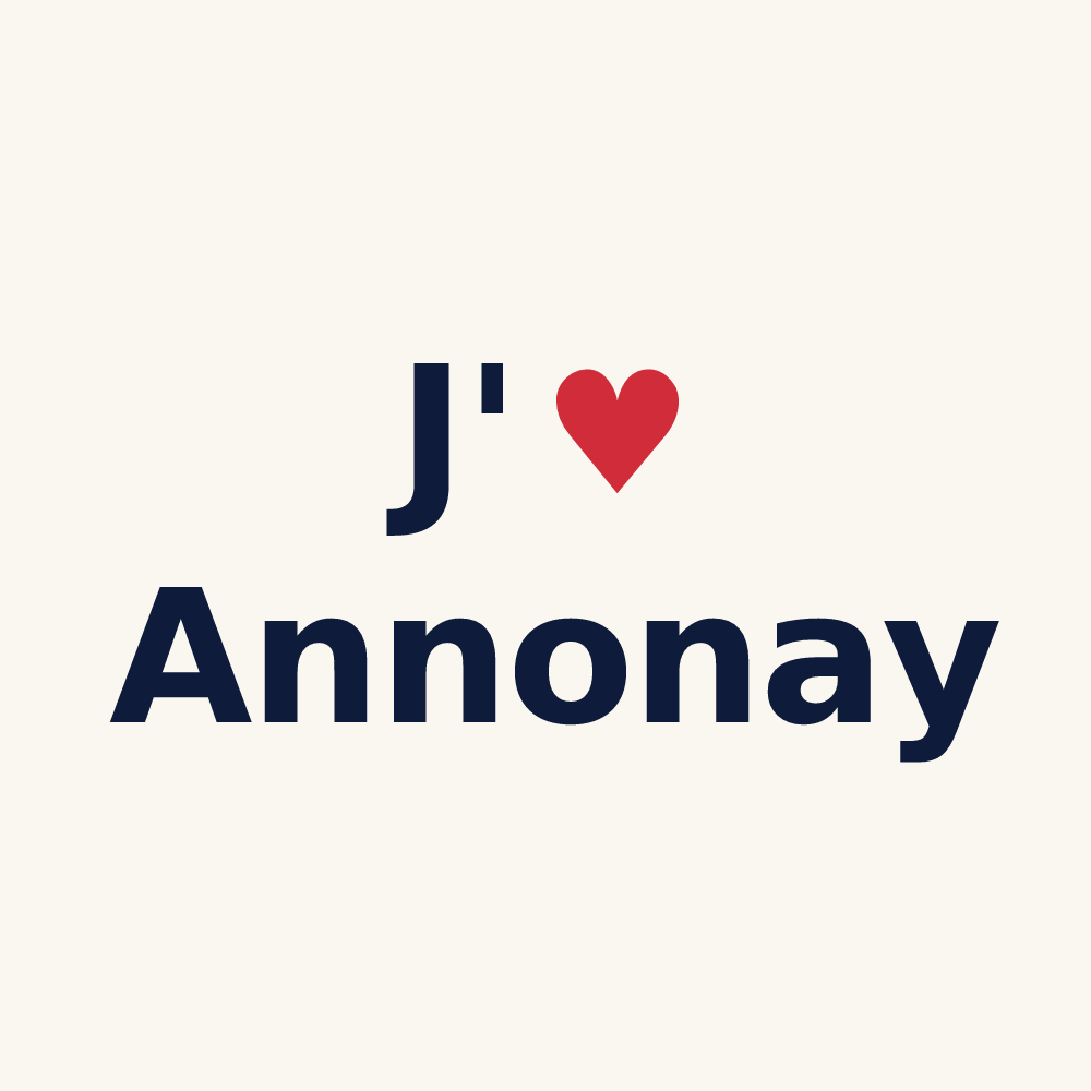 Tasse personnalisée Annonay — design « J'aime Annonay » imprimé sur la tasse