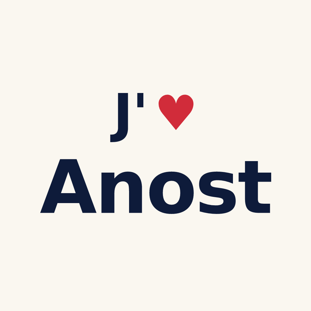 Tasse personnalisée Anost — design J'aime Anost