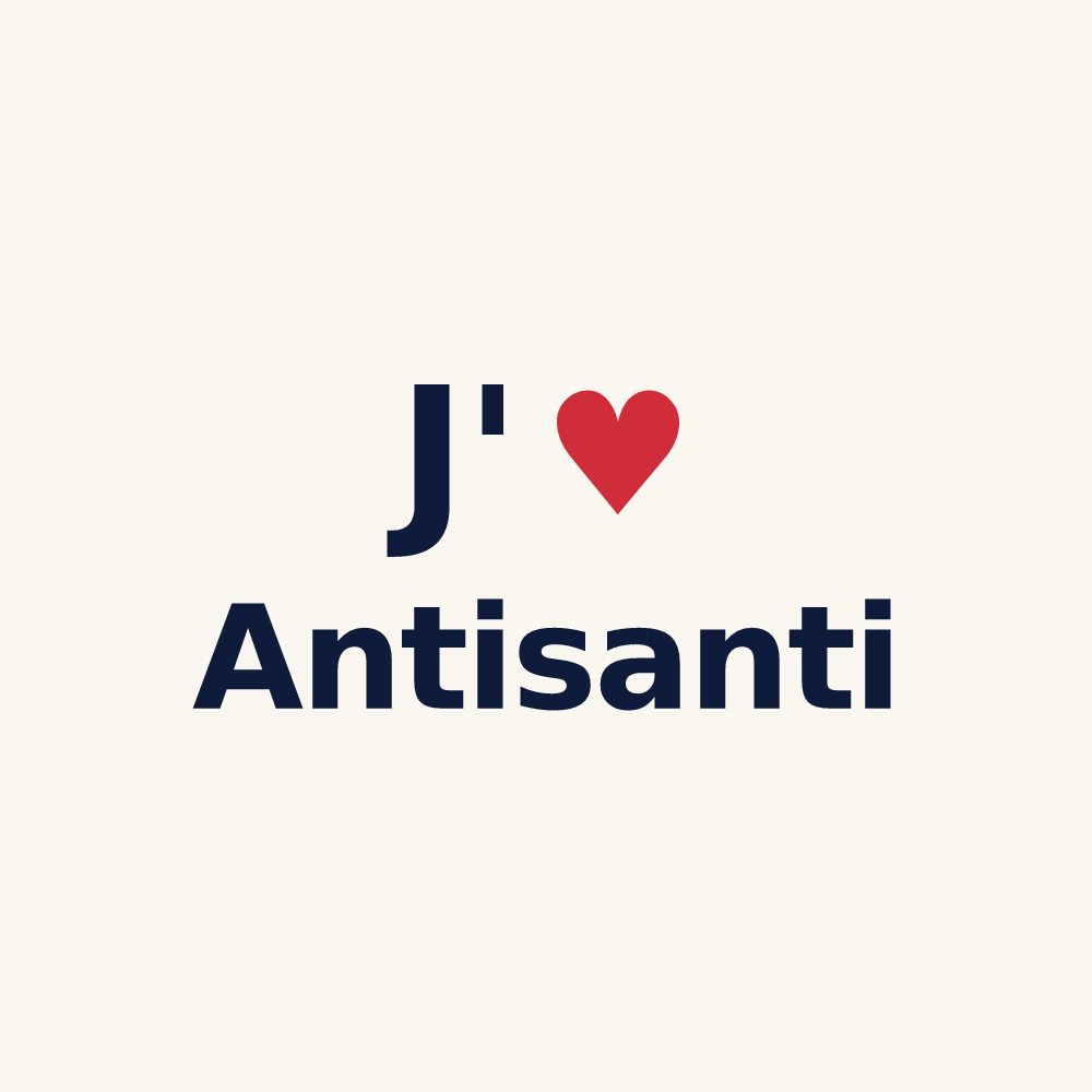 Tasse personnalisée Antisanti — design J'aime Antisanti