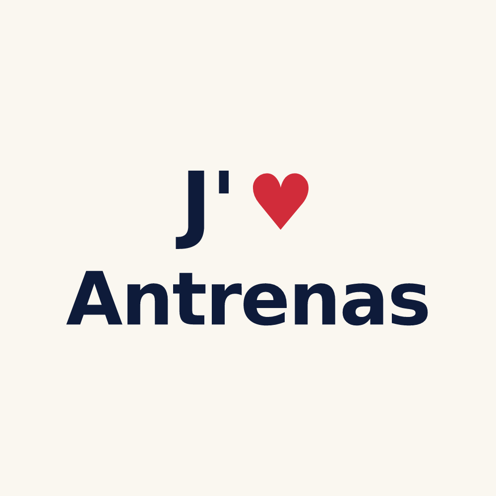 Tasse personnalisée Antrenas — design « J'aime Antrenas » imprimé sur la tasse