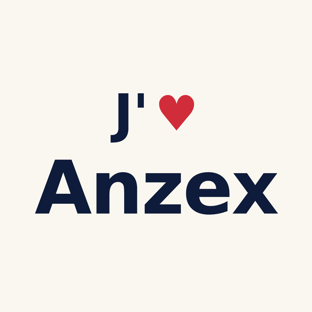 Tasse personnalisée Anzex — design « J'aime Anzex » imprimé sur la tasse